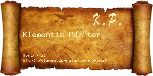 Klementis Péter névjegykártya